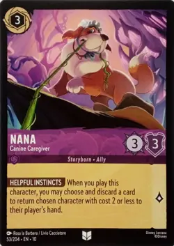 53/204 NANA CANINE CAREGIVER EN10 UNCOMMON DISNEY LORCANA CARD - Image 1