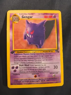 Pokemon TCG Gengar Fossil Card 20/62 First Edition Non Holo - Image 1