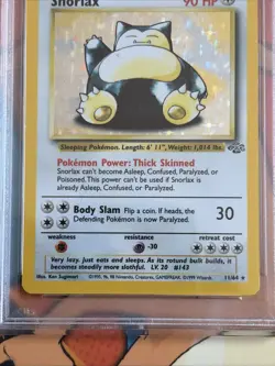 1999 Pokemon Jungle Snorlax Holo Card PSA 6 EX-MT 11/64 - Image 3