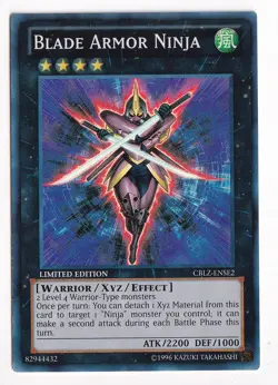 Yugioh Blade Armor Ninja CBLZ-ENSE2 Super Rare Limited LP - Image 1