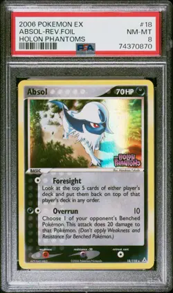 PSA 8 NM-MT Absol 18/110 Holon Phantoms Reverse Holo Rare Pokemon Card - Image 1