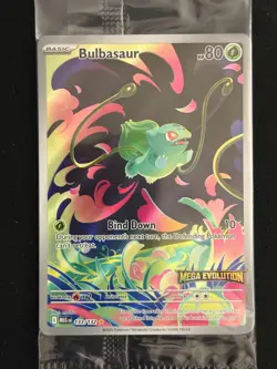 Pokemon TCG Mega Evolution Bulbasaur 133/132 Illustration Rare Stamped Sealed - Image 1