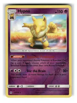 Hypno 72/214 Rare Unbroken Bonds Pokemon Reverse Holo Lightly Played - Image 1