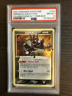 Greninja Gold Star Holo Promo SWSH144 2021 Pokemon Celebrations PSA 8 NM-MT - Image 1