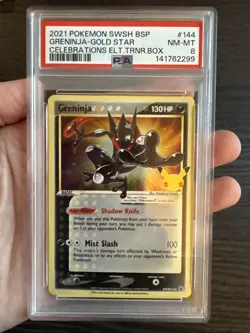 Greninja Gold Star Holo Promo SWSH144 2021 Pokemon Celebrations PSA 8 NM-MT - Image 3