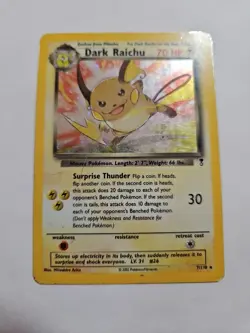 Dark Raichu 7/110 Holo Rare Legendary Collection Pokemon Card - Image 1