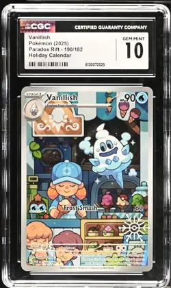 Pokemon Vanillish 190/182 Paradox Rift Holiday Calander CGC 10 (2025) - Image 4