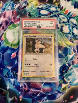 PSA 9 Snorlax 141 cosmos holo - Pokemon 2021 Rebel Clash-Snorlax KnockOut Tin - Image 1