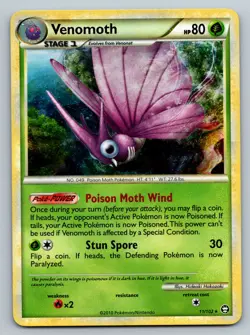 Venomoth Holo Rare Holo Triumphant 11/102 LP Pokemon TCG - Image 1