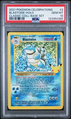 Blastoise Holo 2 Celebrations Classic Collection Pokemon PSA 10 *460 - Image 1