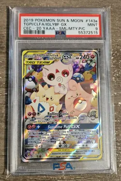 2019 POKEMON SUN & MOON COSMIC ECLIPSE TOGEPI & CLEFFA & IGGLYBUFF GX PSA 9 - Image 1
