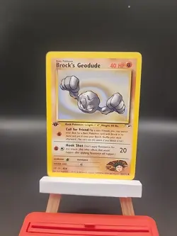 Pokemon TCG Brock's Geodude 66/132 Gym Heroes WOTC 1999 1st Edition Common - Image 1