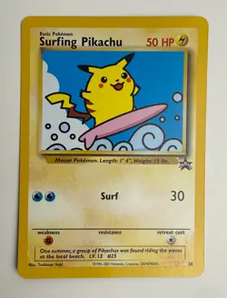 2001 WOTC POKEMON LEAGUE SURFING PIKACHU #28 BLACK STAR PROMO NM B - Image 3