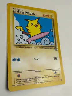 2001 WOTC POKEMON LEAGUE SURFING PIKACHU #28 BLACK STAR PROMO NM B - Image 4