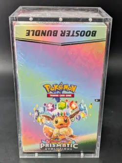Pokemon SV8.5 Prismatic Evolutions Sealed Booster Bundle Display W/Acrylic Case - Image 1