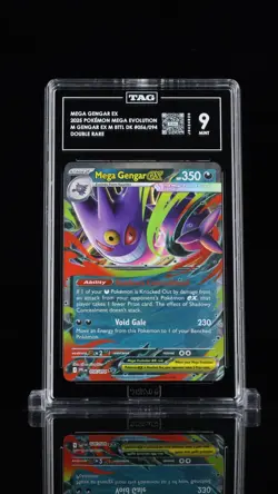 2025 POKEMON PFL EN-PHANTASMAL FLAMES #056 MEGA GENGAR EX TAG 9 PSA - Image 1