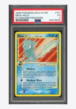 Pokemon PSA 3 Mew Gold Star Holo 2006 101/101 EX Dragon Frontiers English - Image 1