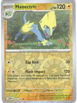 Manectric 076/182 Uncommon Destined Rivals Pokemon Reverse Holo NM - Image 1