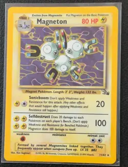 Pokemon TCG Magneton Fossil 11/62 Holo Rare 80 HP 1999 Mint/Near Mint - Image 1
