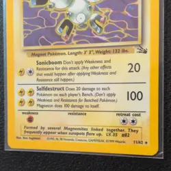 Pokemon TCG Magneton Fossil 11/62 Holo Rare 80 HP 1999 Mint/Near Mint - Image 3