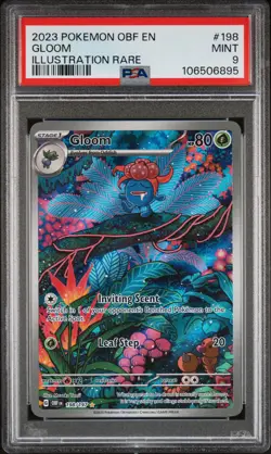 Gloom PSA9 2023 Pokemon Obf En-Obsidian Flames Illustration Rare #198 - Image 1