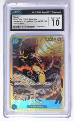 One Piece -Kaido- OP05-118 SEC- Awakening of the New Era- CGC10 GEM MINT - JPN - Image 1