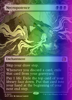 MTG Necropotence (31/103) Wilds of Eldraine Enchanting Tales LP FOIL - Image 1
