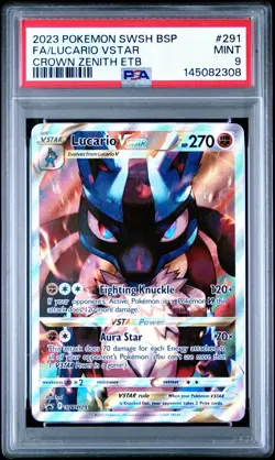 Pokemon Lucario VSTAR SWSH291 Full Art Promo Holo PSA 9 2023 Card - Image 1