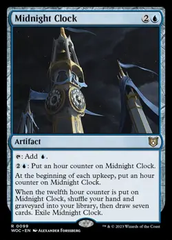 MTG Magic the Gathering Midnight Clock (99/208) Wilds of Eldraine Commander LP - Image 1