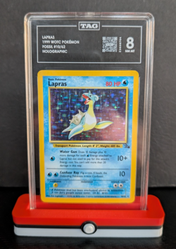 1999 Pokemon Fossil Unlimited Holo Card WOTC #10 Lapras TAG 8 - Image 1