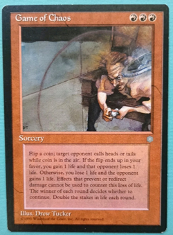 Magic the Gathering MTG Ice Age GAME OF CHAOS LP/EX Rare 1995 Vintage! - Image 1