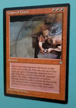 Magic the Gathering MTG Ice Age GAME OF CHAOS LP/EX Rare 1995 Vintage! - Image 2