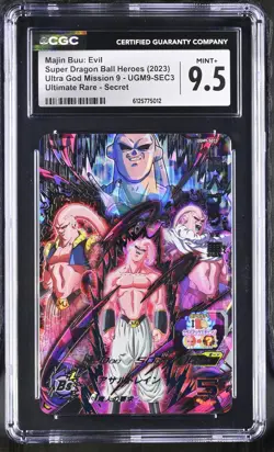 CGC 9.5 Majin Buu: Evil UGM9-SEC3 Super Dragon Ball Heroes Card TCG 012 - Image 1