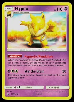 Pokemon Card Unbroken Bonds Hypno 72/214 Rare - Image 1
