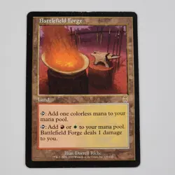 MTG Battlefield Forge #139 LP Apocalypse APC Magic The Gathering Land Card Vtg - Image 1