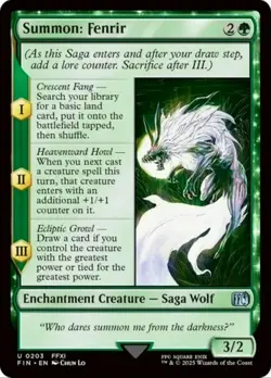 X 1 Summon: Fenrir NM-M FIN 203 MTG Magic The Gathering - Image 1