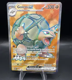 Pokemon Golem EX Full Art Holo MEW EN 189/165 2023 Pokemon TCG Card Stock - Image 1