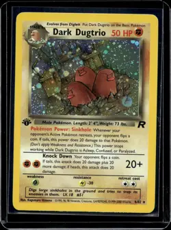 Pokemon Team Rocket Dark Dugtrio (6) 1st Edition Holo 6/82 - Image 1