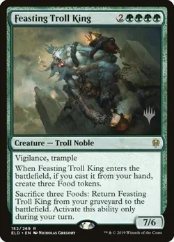 MTG Feasting Troll King (152p/150) Throne of Eldraine Promos LP - Image 1