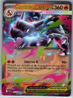 Mega Charizard X ex 013/094 ME02: Phantasmal Flames - Pokemon Card - NM - Image 1