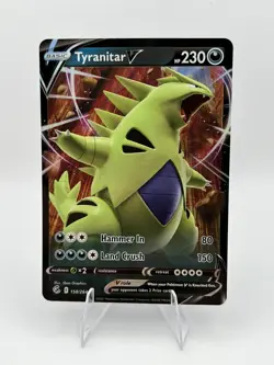 Tyranitar V 158/264 SWSH Fusion Strike Ext. Art Ultra Rare Holo Pokemon 2021 NM - Image 1