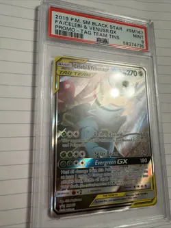 2019 Pokemon Black Star Promo Celebi & Venusaur Gx Tag Team #SM167 PSA 9 - Image 4