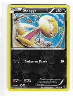 Pokemon --- SCRAGGY --- XY Furious Fists! REVERSE HOLO! NM/Mint! 66/111 - Image 3