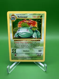 Pokemon TCG Venusaur Base Set Shadowless Holo Rare 15/102 100 HP Stage 2 - Image 2
