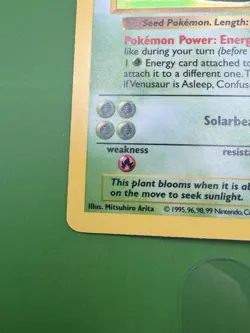 Pokemon TCG Venusaur Base Set Shadowless Holo Rare 15/102 100 HP Stage 2 - Image 5