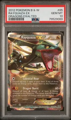 2012 POKEMON B&W DRAGONS EXALTED #85 RAYQUAZA EX PSA 10 - Image 1