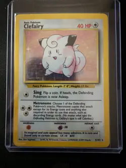 1999 Pokemon Base Set Unlimited Clefairy Holo #5/102 LP Vintage - Image 3