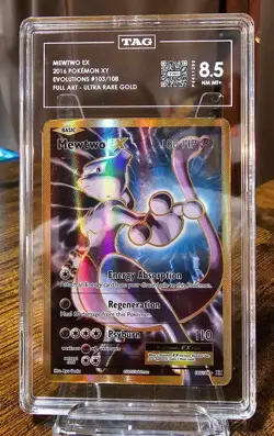 Pokemon Mewtwo EX XY Evolutions 103/108 Full Art Ultra Rare Gold NM+ TAG 8.5 - Image 1