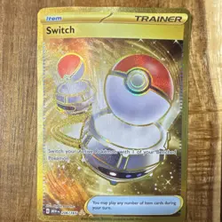 Pokemon Switch Trainer 206/165 Scarlet & Violet 151 Gold Secret Rare Holo - Image 1