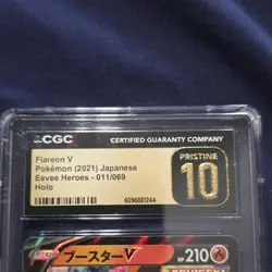 Pokemon Flareon V Double Rare Holo 011/069 Eevee Heroes CGC 10 Japanese - Image 2